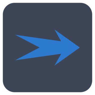 Ok sağ düz vektör simgesi kare