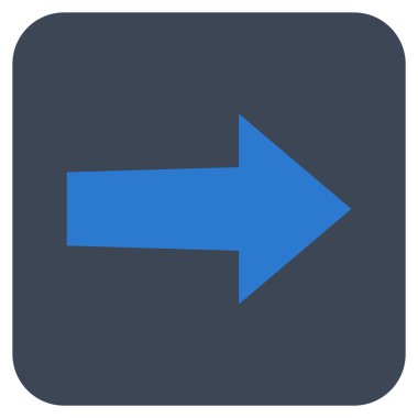 Ok sağ düz vektör simgesi kare