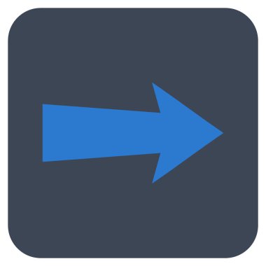 Ok sağ düz vektör simgesi kare