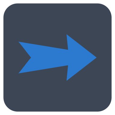 Ok sağ düz vektör simgesi kare