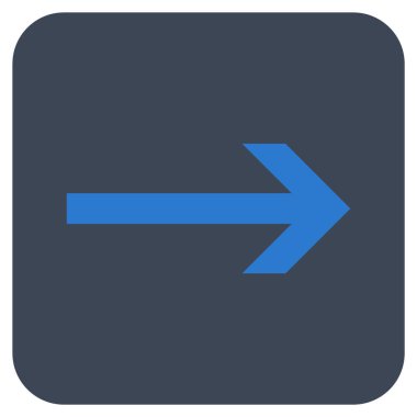 Ok sağ düz vektör simgesi kare