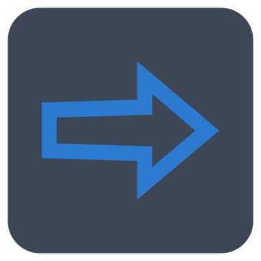 Ok sağ düz vektör simgesi kare