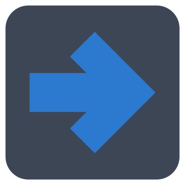 Ok sağ düz vektör simgesi kare