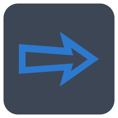 Ok sağ düz vektör simgesi kare