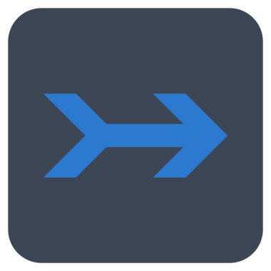 Ok sağ düz vektör simgesi kare