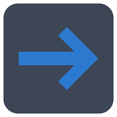 Ok sağ düz vektör simgesi kare