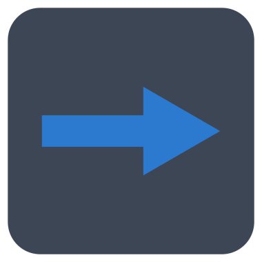 Ok sağ düz vektör simgesi kare