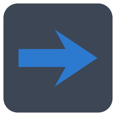 Ok sağ düz vektör simgesi kare