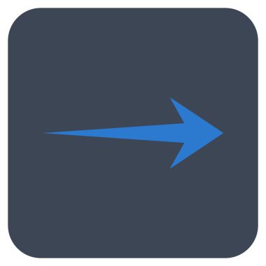 Ok sağ düz vektör simgesi kare