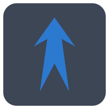 Düz yukarı ok vektör simgesi kare