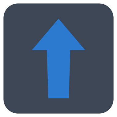 Düz yukarı ok vektör simgesi kare