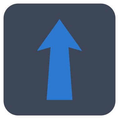 Düz yukarı ok vektör simgesi kare