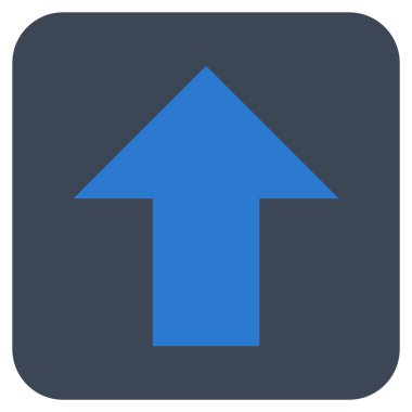 Düz yukarı ok vektör simgesi kare