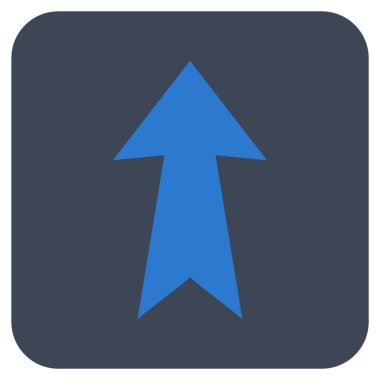 Düz yukarı ok vektör simgesi kare