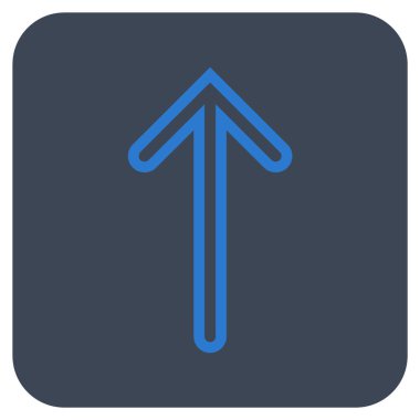 Düz yukarı ok vektör simgesi kare