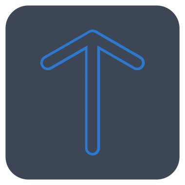 Düz yukarı ok vektör simgesi kare