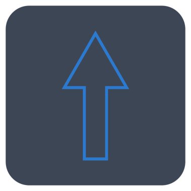 Düz yukarı ok vektör simgesi kare