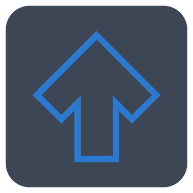 Düz yukarı ok vektör simgesi kare