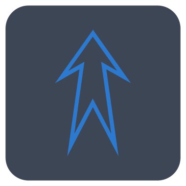 Düz yukarı ok vektör simgesi kare