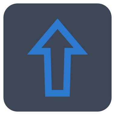 Düz yukarı ok vektör simgesi kare