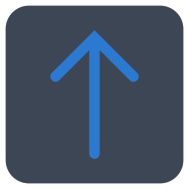 Düz yukarı ok vektör simgesi kare