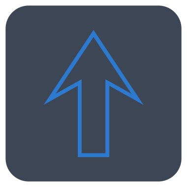 Düz yukarı ok vektör simgesi kare