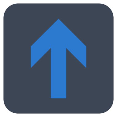 Düz yukarı ok vektör simgesi kare