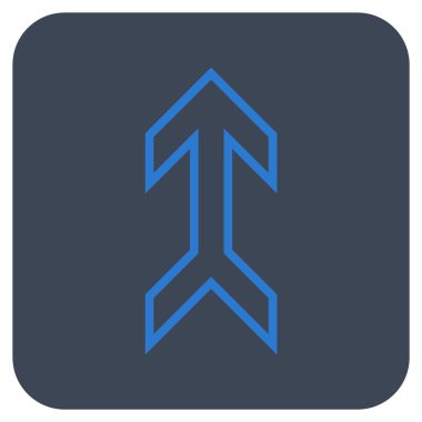 Düz yukarı ok vektör simgesi kare