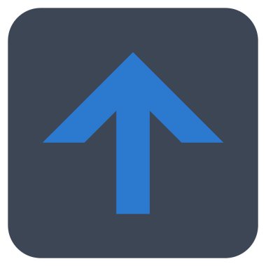 Düz yukarı ok vektör simgesi kare