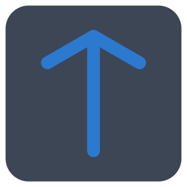 Düz yukarı ok vektör simgesi kare