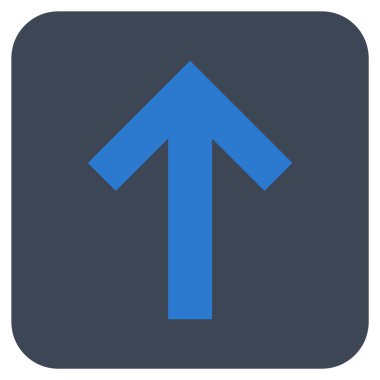 Düz yukarı ok vektör simgesi kare