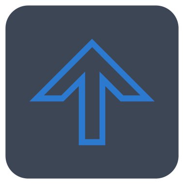 Düz yukarı ok vektör simgesi kare