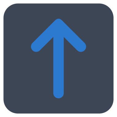 Düz yukarı ok vektör simgesi kare