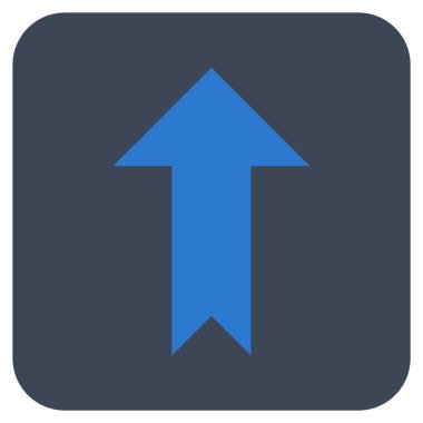 Düz yukarı ok vektör simgesi kare