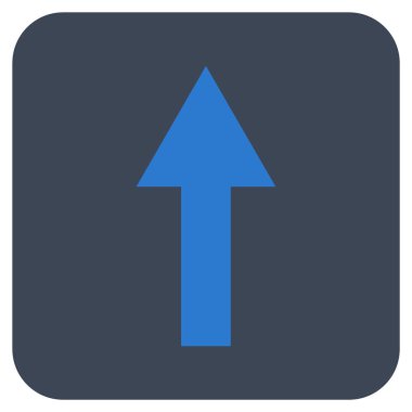 Düz yukarı ok vektör simgesi kare