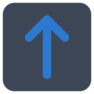 Düz yukarı ok vektör simgesi kare