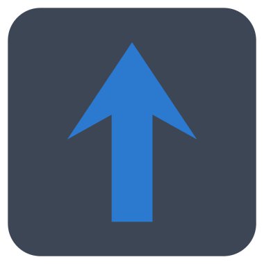 Düz yukarı ok vektör simgesi kare