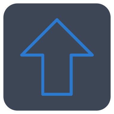 Düz yukarı ok vektör simgesi kare