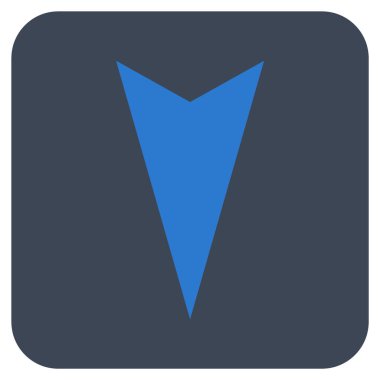 Vektör simge düz aşağı ok ucu kare