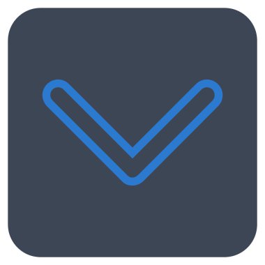 Vektör simge düz aşağı ok ucu kare