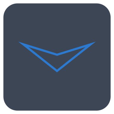 Vektör simge düz aşağı ok ucu kare