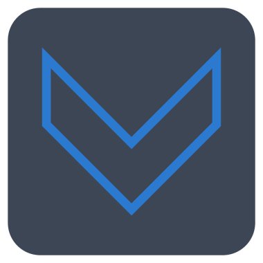 Vektör simge düz aşağı ok ucu kare