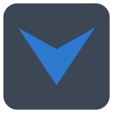 Vektör simge düz aşağı ok ucu kare