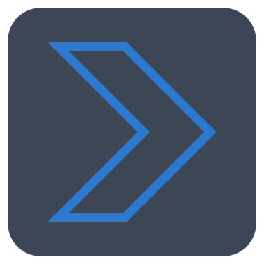 Ok ucu değil düz vektör simgesi kare