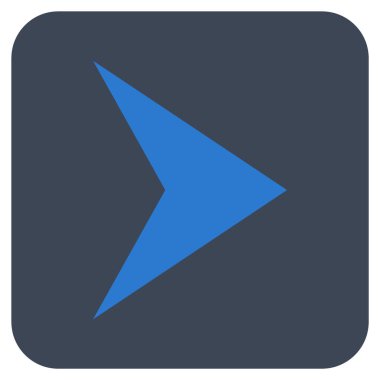 Ok ucu değil düz vektör simgesi kare