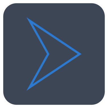 Ok ucu değil düz vektör simgesi kare