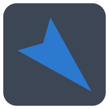 Ok ucu sağ aşağı düz kare vektör simgesi