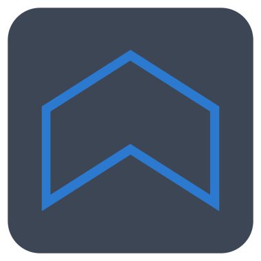 Vektör simge düz yukarı ok ucu kare