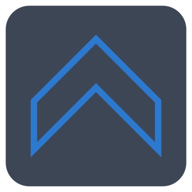 Vektör simge düz yukarı ok ucu kare