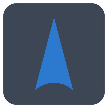 Vektör simge düz yukarı ok ucu kare